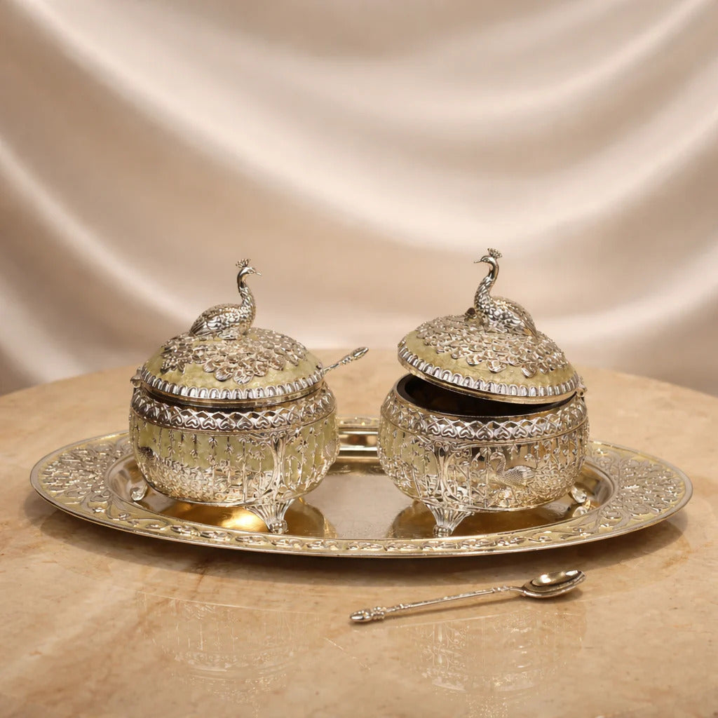 Peacock Mouth Freshner Set with Tray