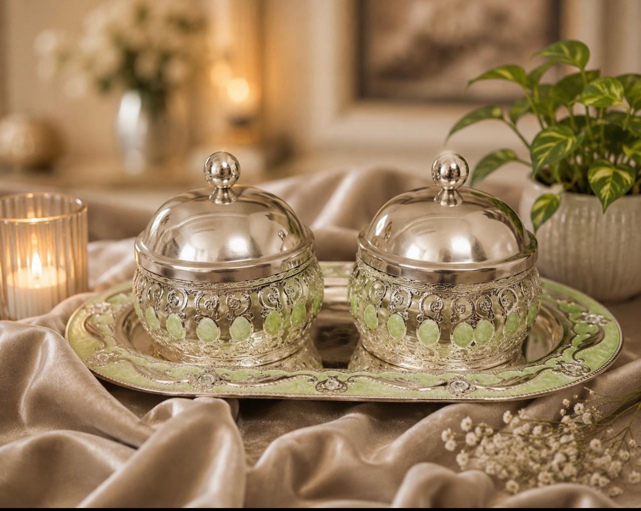 Royal Crystal Dry Fruit Tray Set