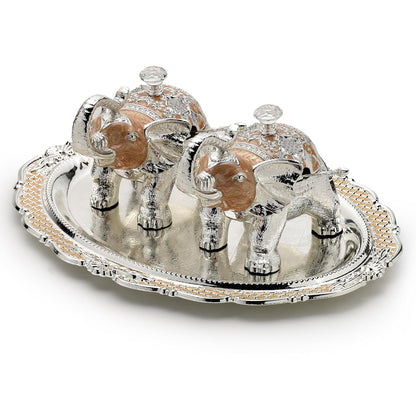 Elephant Sugar Pot Set with Tray