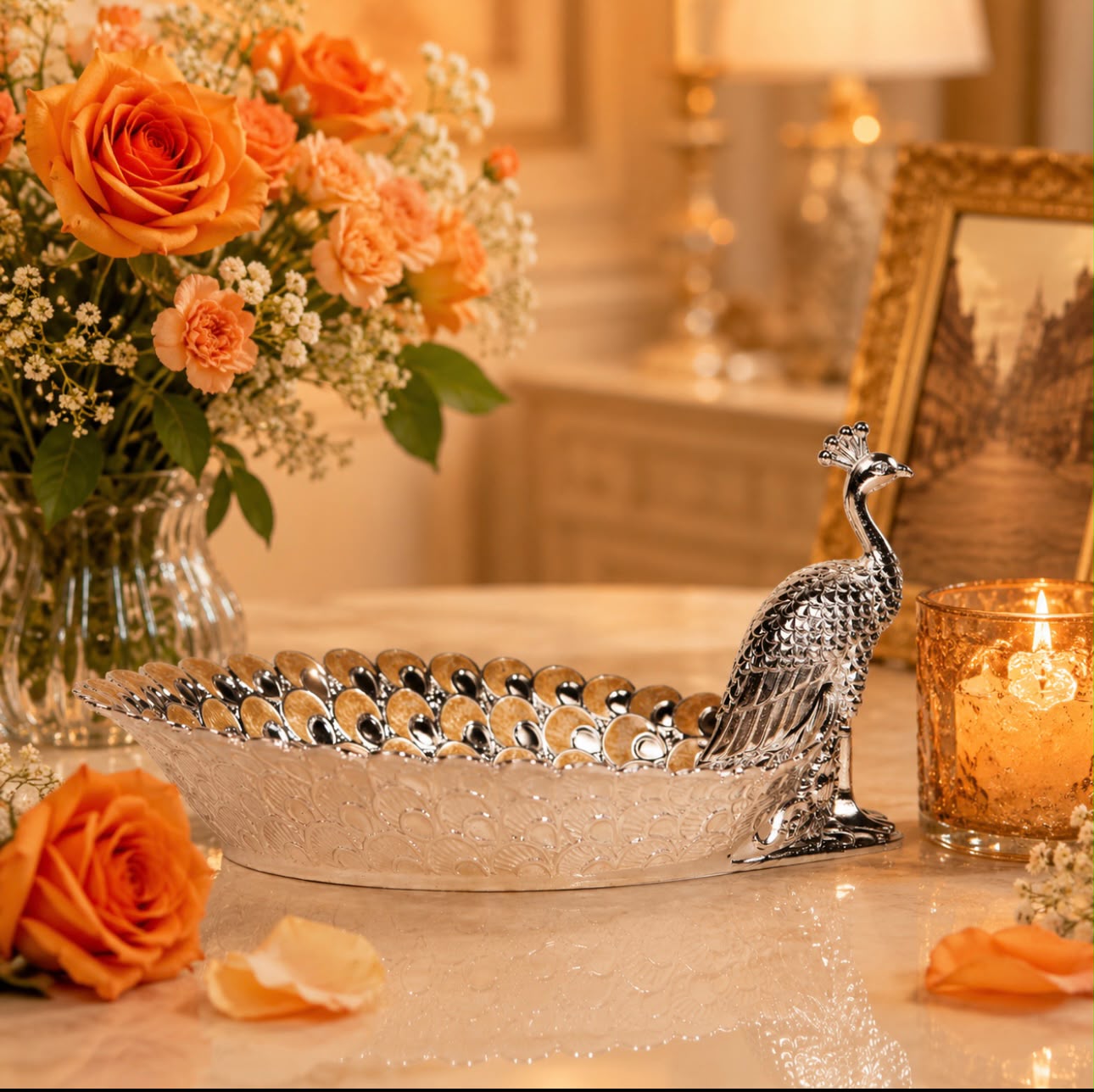Royal Peacock Decorative Bowl