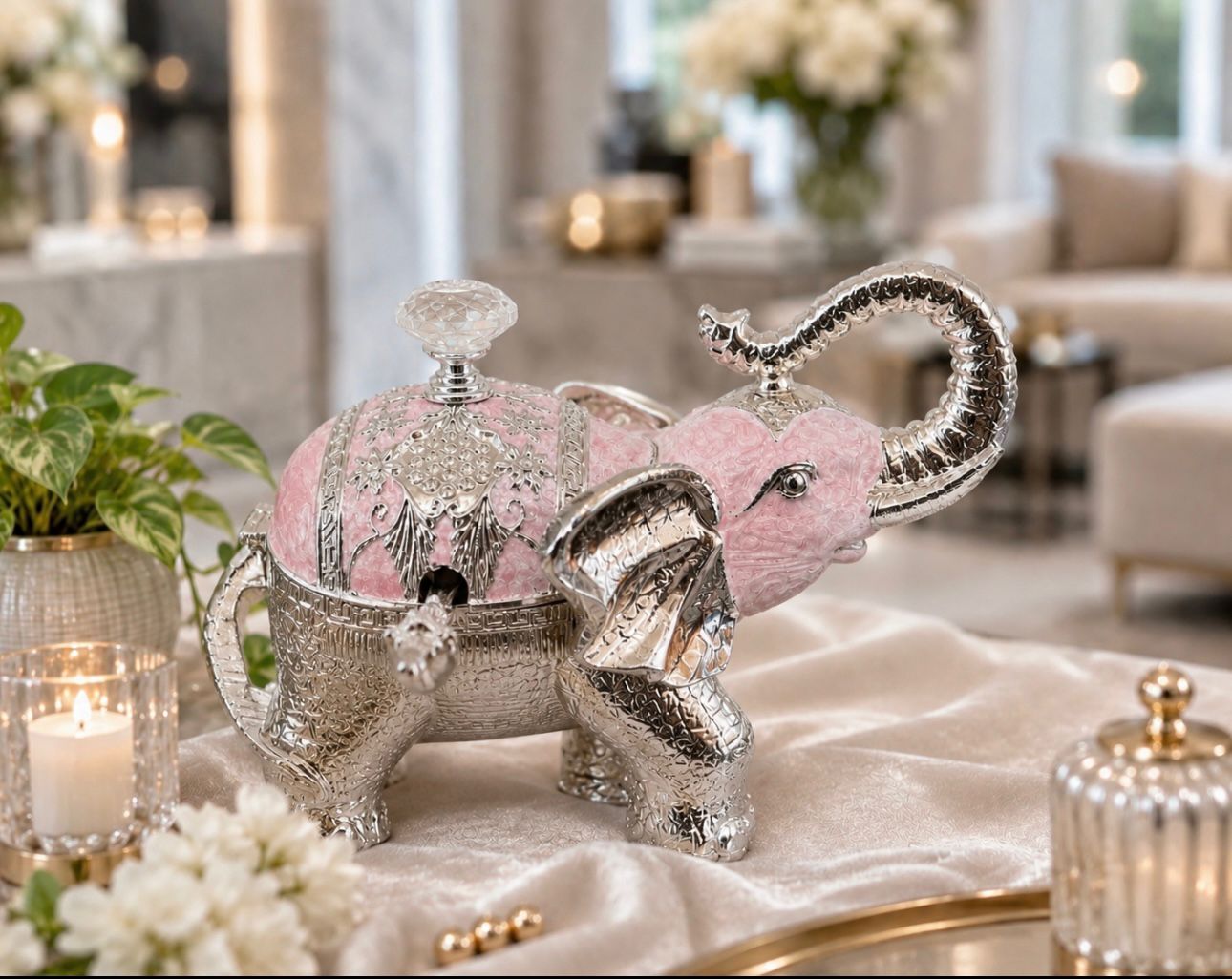 Royal Elephant Sugar Pot with Spoon